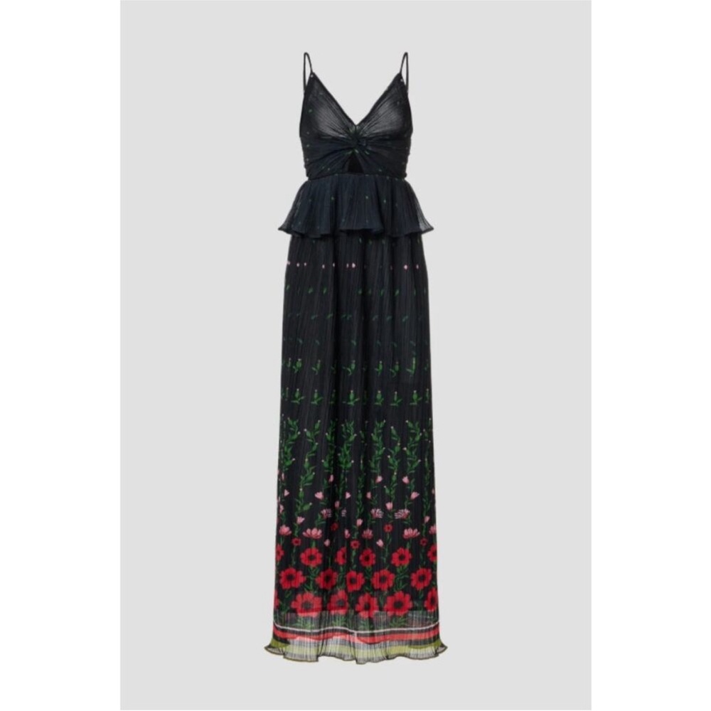 Sabina Musayev Black and Red Sleeveless Maxi Dress